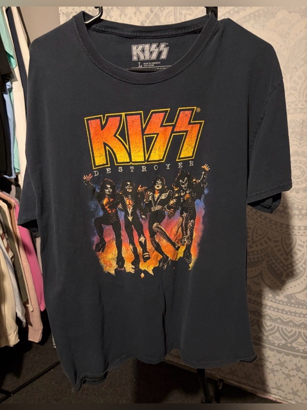 KISS Destroyer Graphic Tee Shirt Men’s | Size Large | Black Band Merch Rock 2021